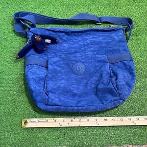 Kipling Messenger Bag Blue Cross Body Travel  Vintage Retired Monkey FRANNY rare